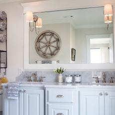 Cottage Master Bathroom With Tulips