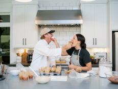 Hosts Chip and Joanna Gaines bake cupcakes using Joanna’s own recipe at the Gaines Farm in Waco, TX, as seen on Fixer Upper.