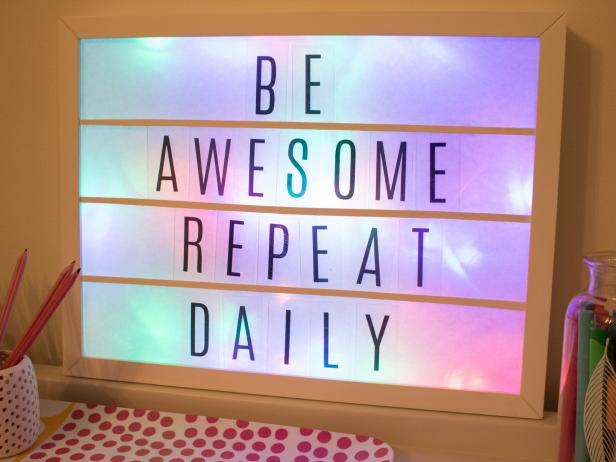DIY marquee-inspired light box.