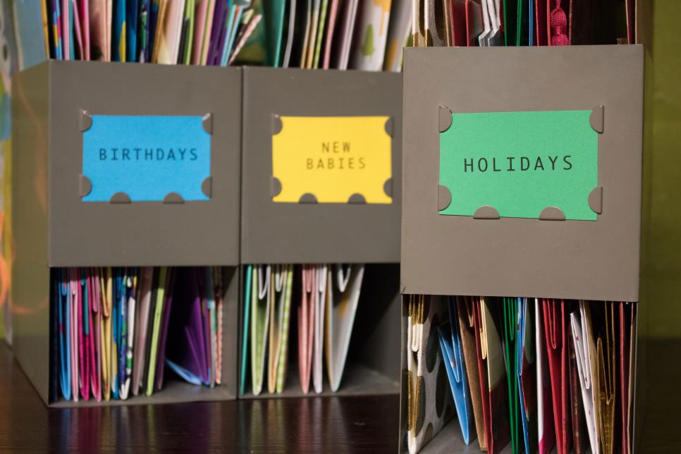 14 Ways to Organize Your Wrapping Paper and Gift Bags | HGTV