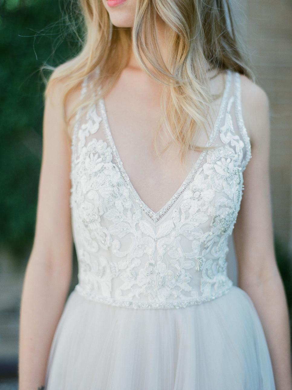 Wedding Trend: Plunging Necklines Bride in White Dress