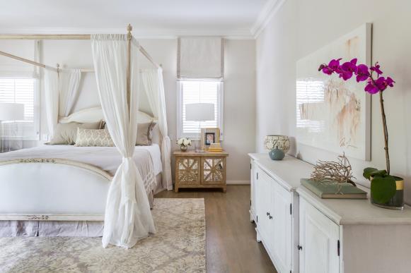 White Cottage Bedroom With Orchid White Cottage Bedroom With Orchid
