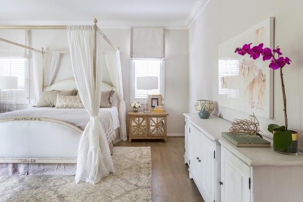 White Cottage Bedroom With Orchid White Cottage Bedroom With Orchid