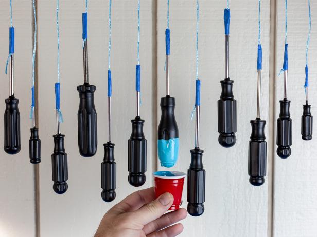 Create a wall mounted screwdriver rack