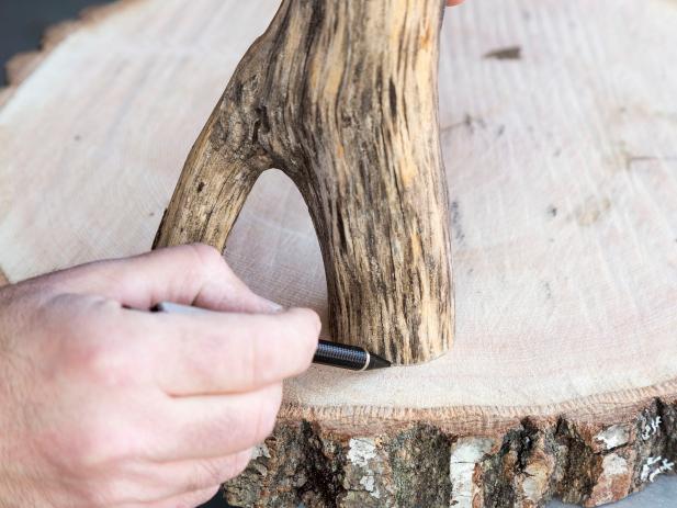 Create a modern faux bois table