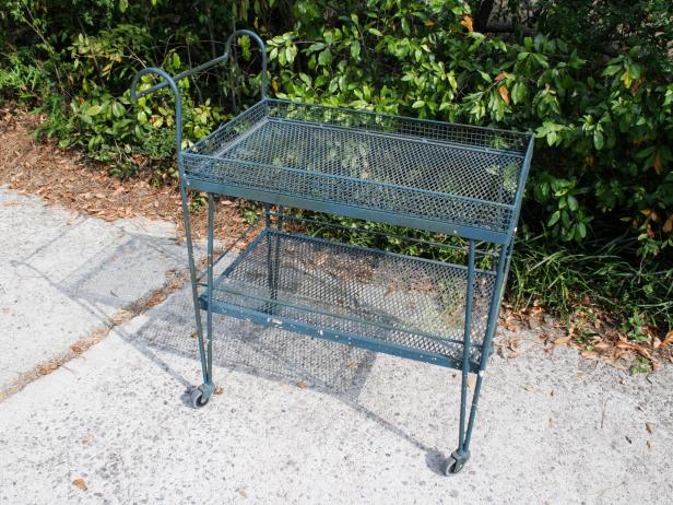 Metal Bar Cart Makeover: Before Metal Bar Cart Makeover: Before