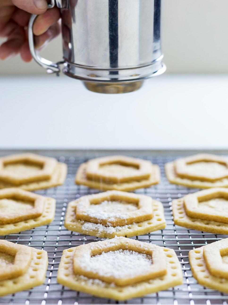 Lemon Honey Shortbread Cookies With Powdered Sugar Dusting Shortbread Cookies