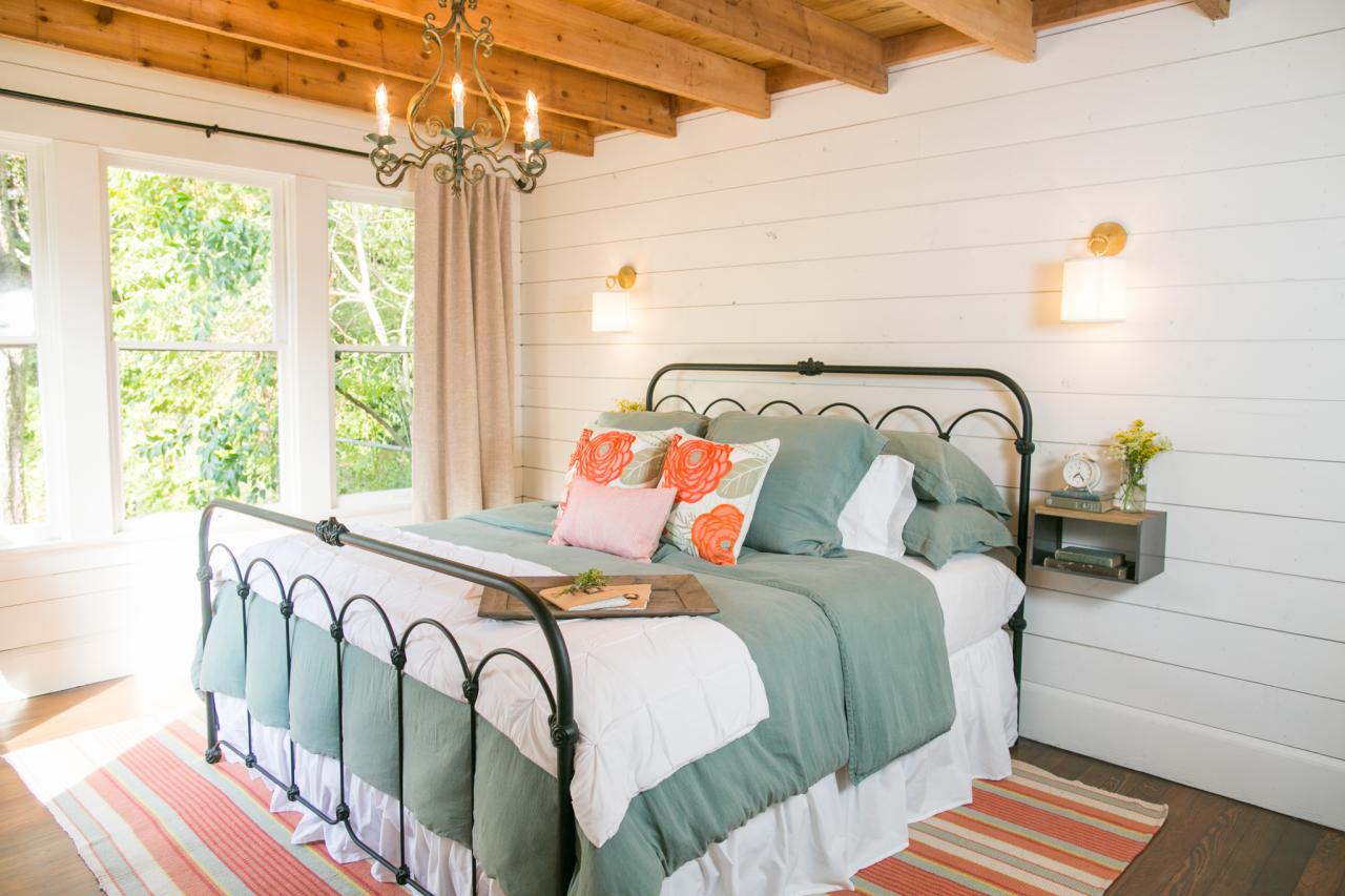 master bedroom with shiplap