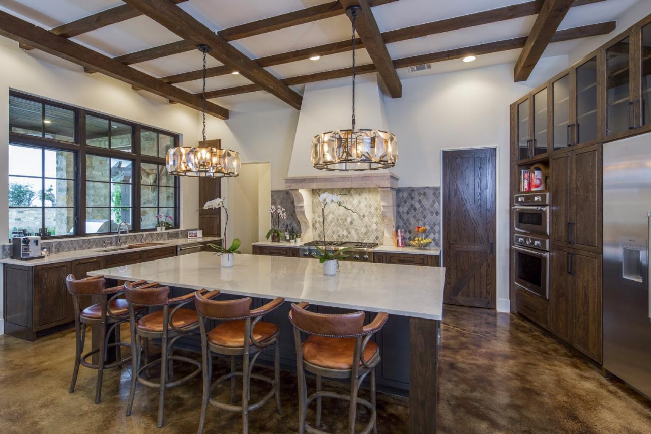 Farmhouse Living Room With Concrete Floors