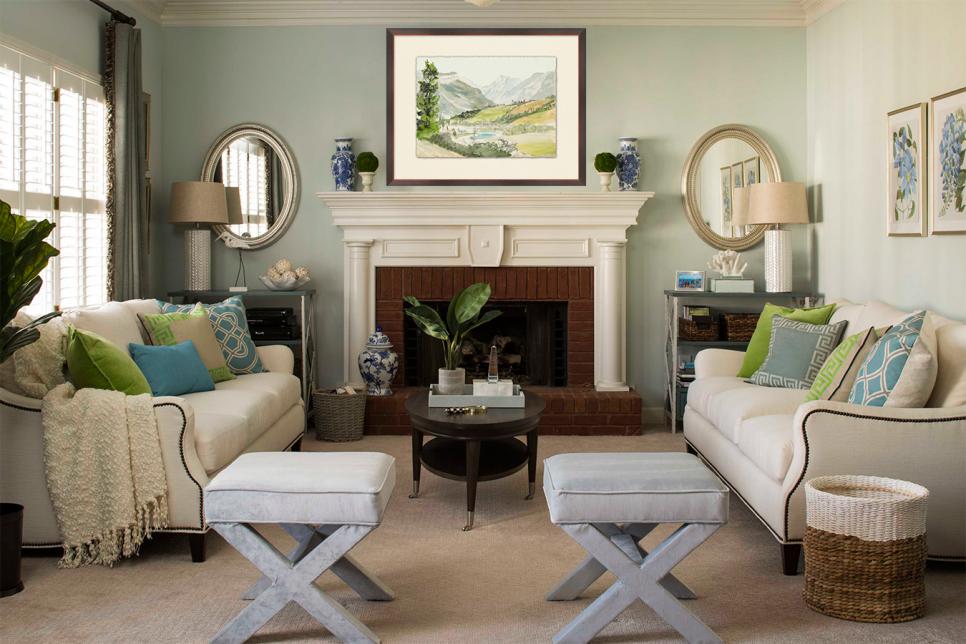 interior design living room sage paint