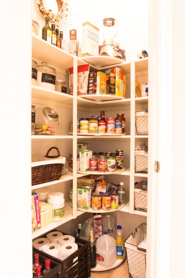 Lazy Susans in Corner of Pantry