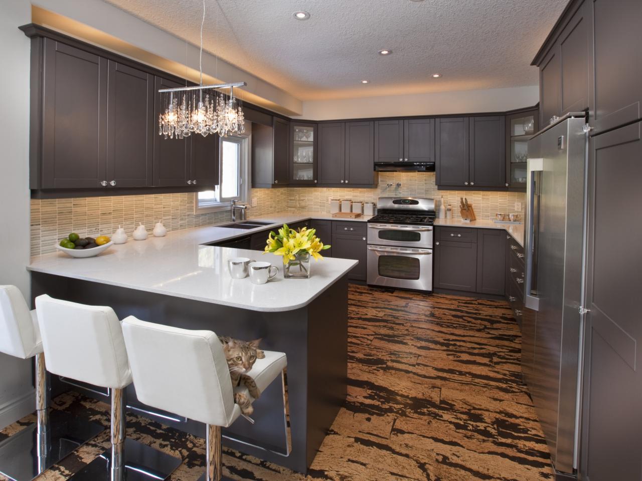 cork wall in kitchen