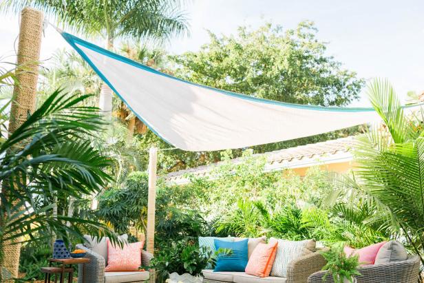 DIY Embellished Sail Shade DIY Embellished Sail Shade