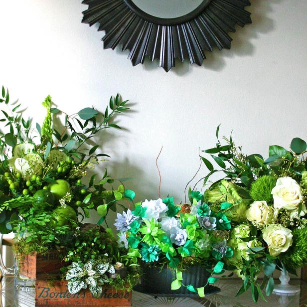 Easy DIY St. Patrick's Day Flower Arrangements Green Flower Arrangements