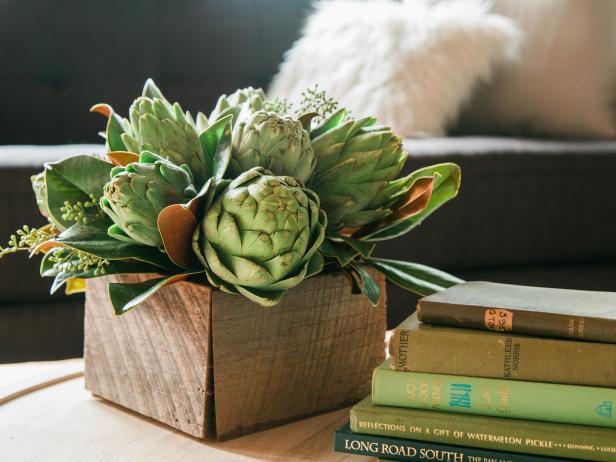 DIY Artichoke and Magnolia Centerpiece DIY Artichoke and Magnolia Centerpiece