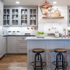 Contemporary Kitchen With Copper Fixtures
