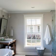 Contemporary Main Bathroom With Freestanding Tub 