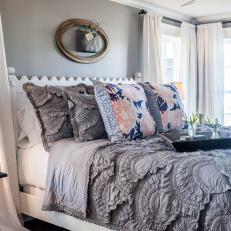 Contemporary Master Bedroom With Scallop Trimmed Headboard