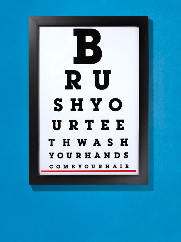 DIY Bathroom Eye Chart Poster DIY Bathroom Eye Chart Poster