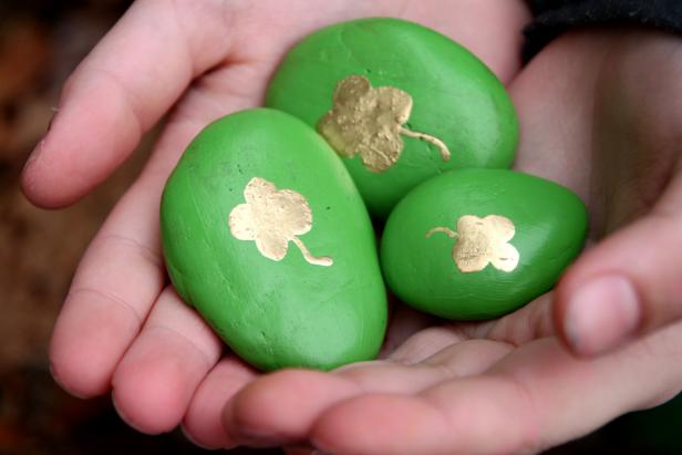 Sham"rocks" painted St. Patrick's Day rocks