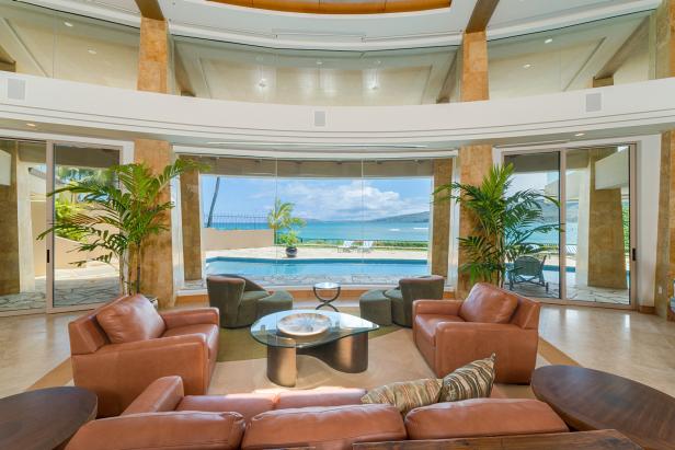 Contemporary Living Room With Floor-to-Ceiling Windows Contemporary Living Room With Floor-to-Ceiling Windows