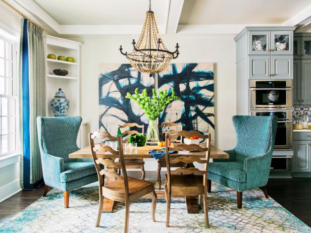 HGTV Smart Home 2016 Blue and White Dining Room HGTV Smart Home 2016 Blue and White Dining Room