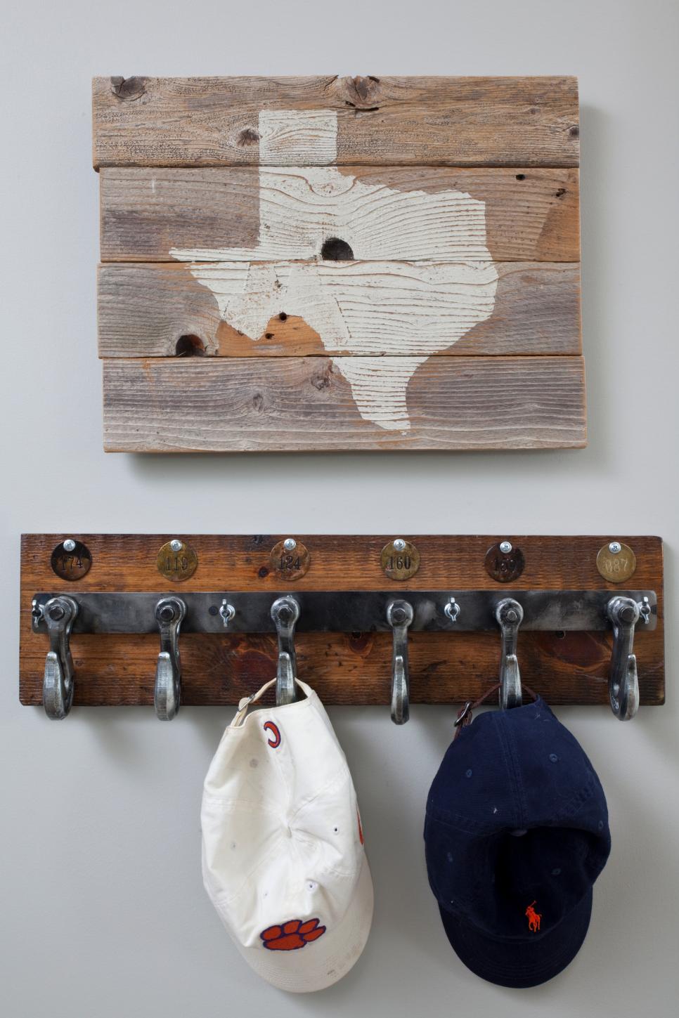 Rustic Hat Rack With Texas Wall Art Hat Rack on Wall