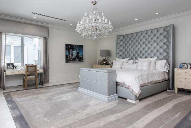 Gray Art Deco Bedroom and Chandelier Gray Art Deco Bedroom and Chandelier
