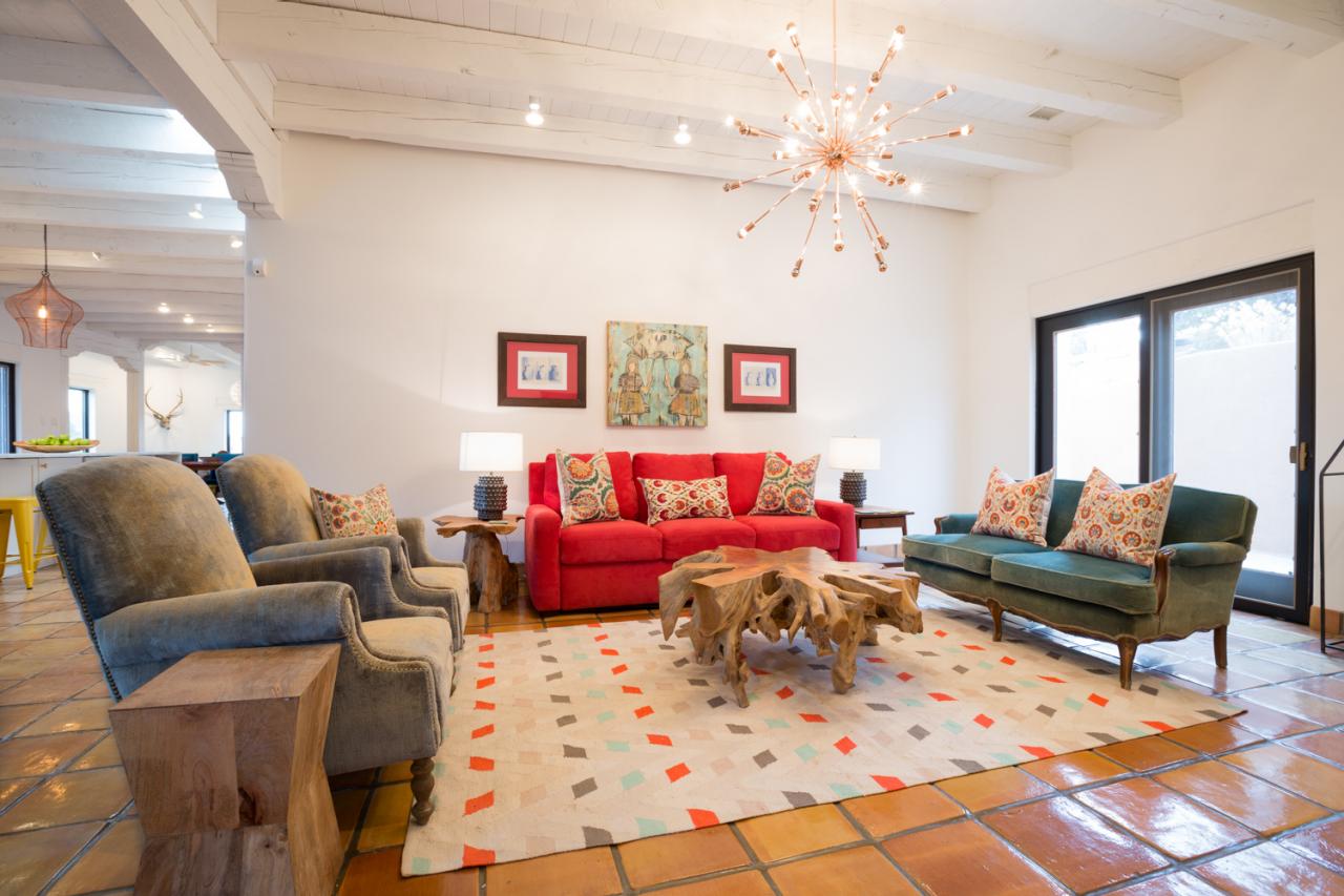 white eclectic living room