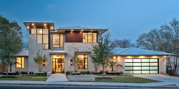 Contemporary Exterior With Stacked Limestone Siding Contemporary Exterior With Stacked Limestone Siding