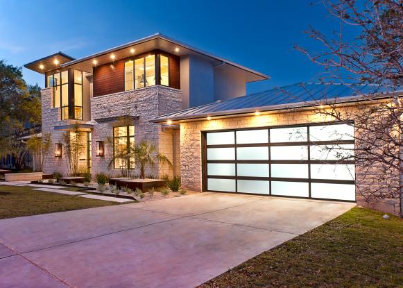 Contemporary Exterior With Frosted Glass Garage Door Contemporary Exterior With Frosted Glass Garage Door