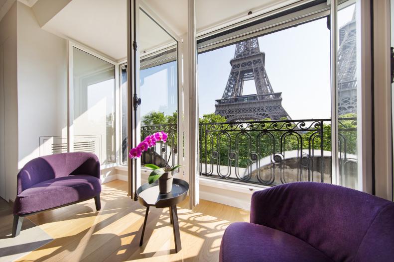 Contemporary Purple Chairs In Paris Bedroom
