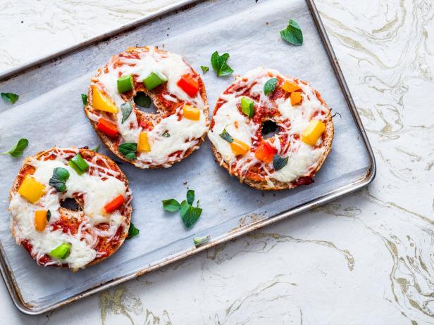 Healthy Snack for Kids: Mini Personal Bagel Pizzas Healthy Snack for Kids: Mini Personal Bagel Pizzas