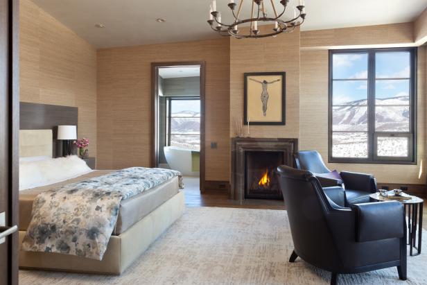 Contemporary Bedroom With Stunning Mountain View Contemporary Bedroom With Stunning Mountain View