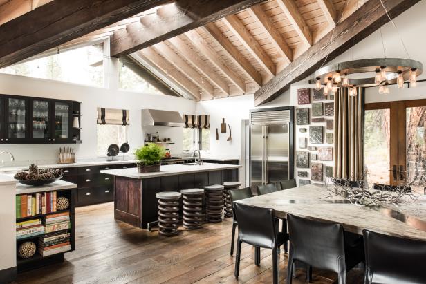 Rustic Open Plan Kitchen With Exposed Beams Rustic Open Plan Kitchen With Exposed Beams