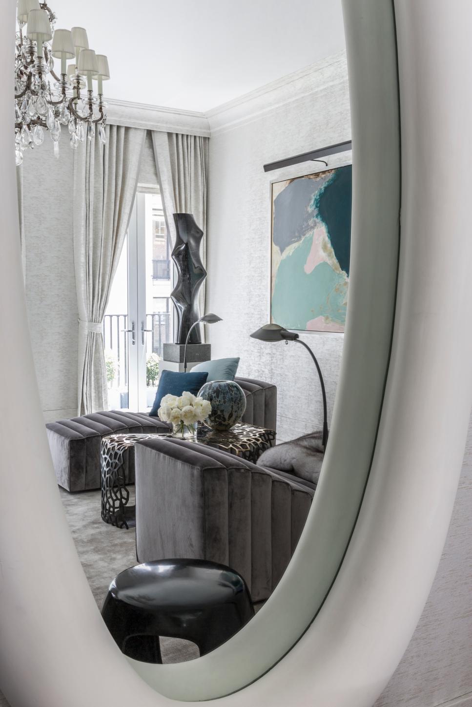 Sitting Room With Monochromatic Palette Traditional sitting room