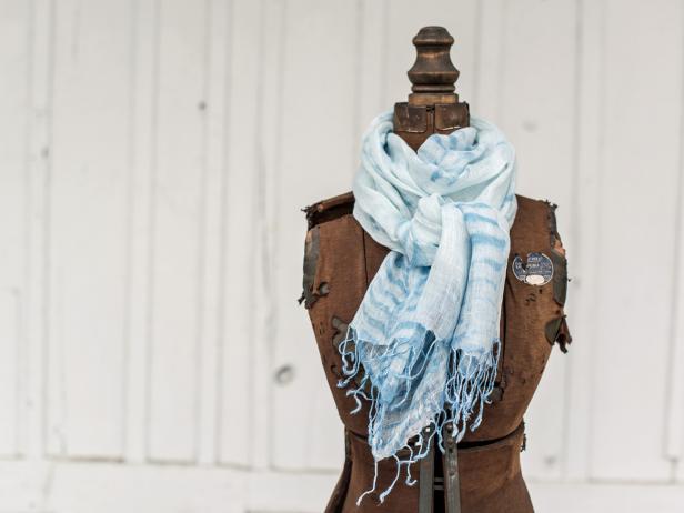 Indigo Dyed Linen Scarf Indigo Dyed Linen Scarf