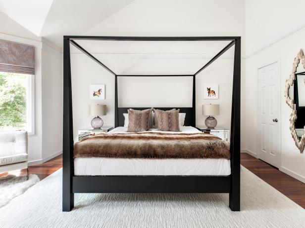 Transitional Master Bedroom With Black Canopy Bed Transitional Master Bedroom With Black Canopy Bed