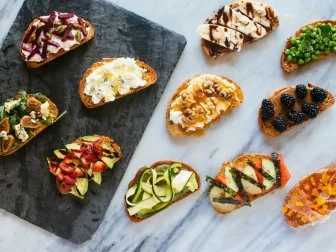 Toasted Bread Slices With Variety of Toppings