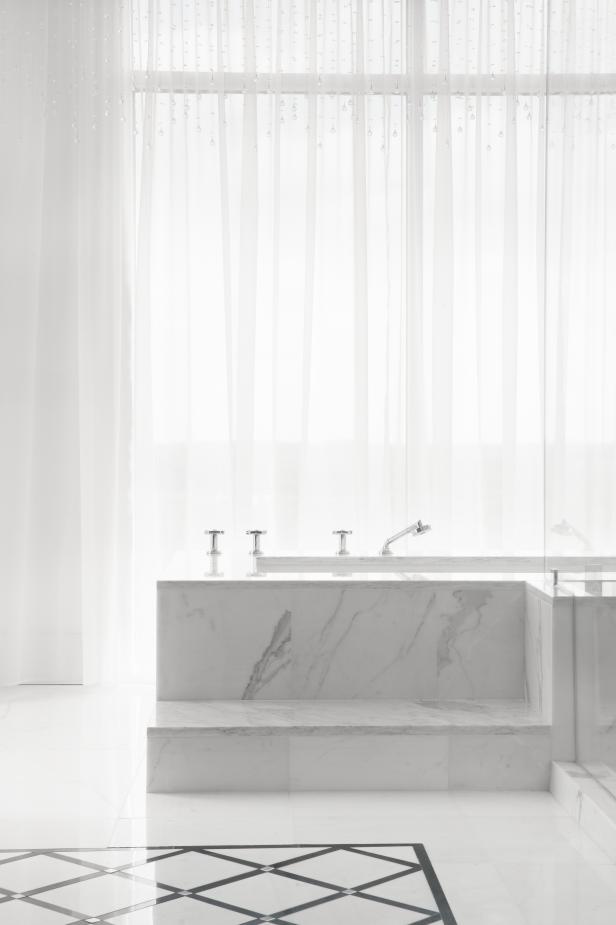Marble Bathtub in Spa-Like Bathroom Marble Bathtub in Spa-Like Bathroom