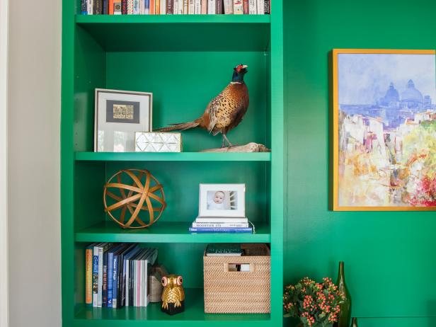 Emerald Green Desk in Family Home Office