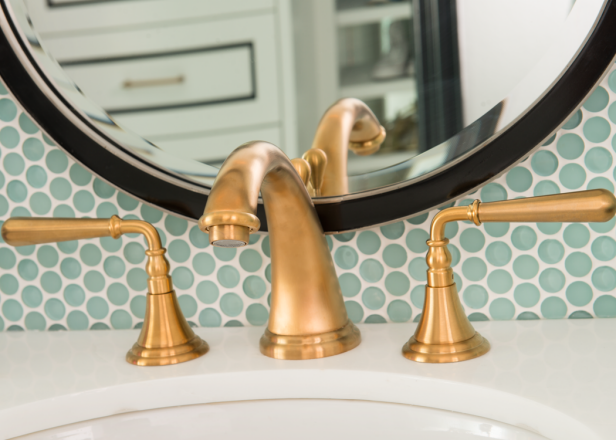 Gold Faucet in Tween Bathroom Gold Faucet in Tween Bathroom