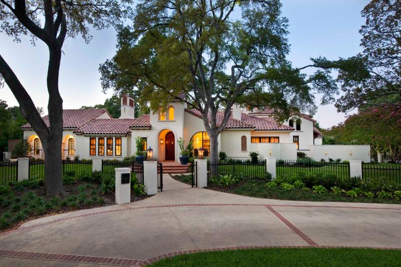Spanish-Inspired Home With Fence, Driveway