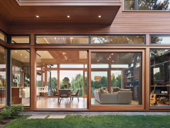 Contemporary Wood Exterior With View of Open Living Space