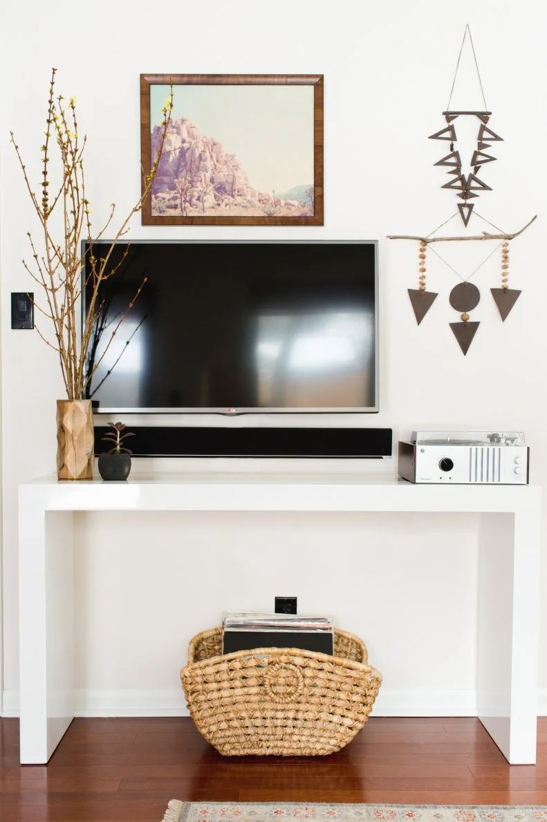 TV Stand and Vinyl Player