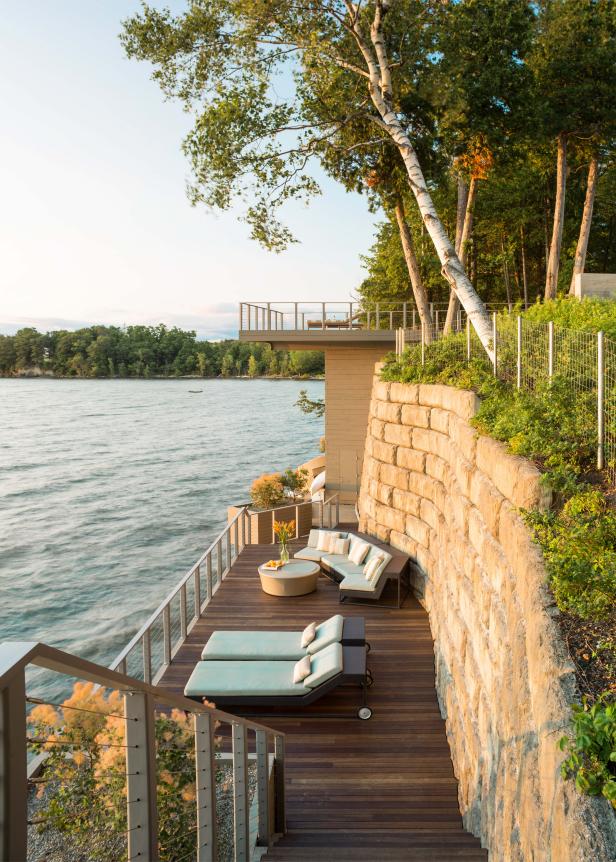 Lakefront Ipe Deck With Stainless Steel Cable Railing