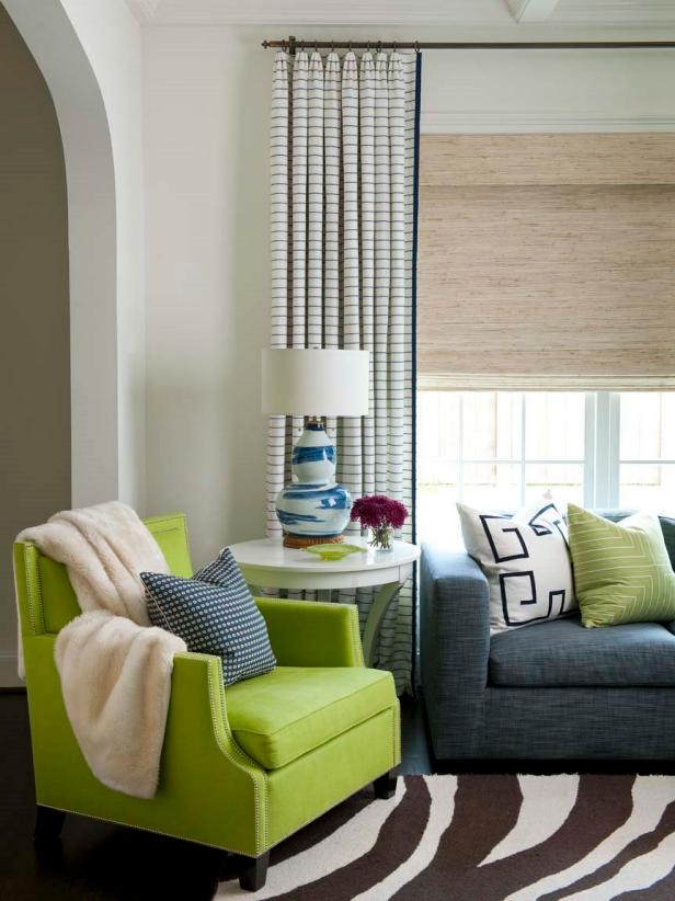 Transitional Living Room With Green Armchair Transitional Living Room With Green Armchair