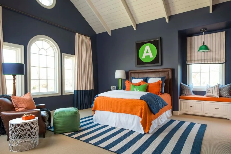 Traditional Blue Teen Bedroom 