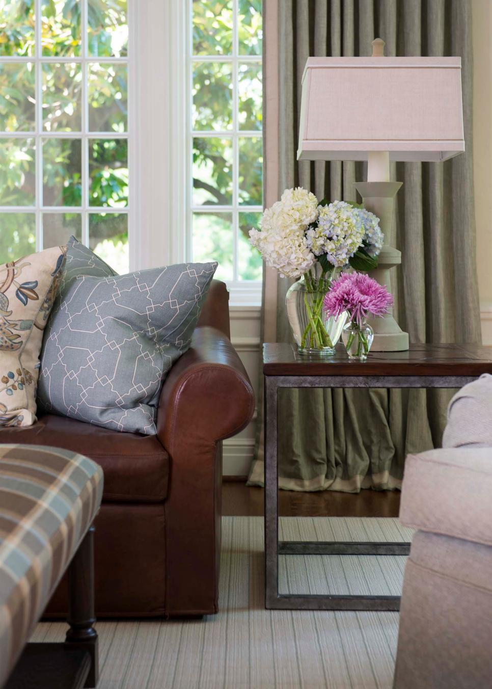 Living Room Leather Sofa and End Table Leather Sofa and End Table