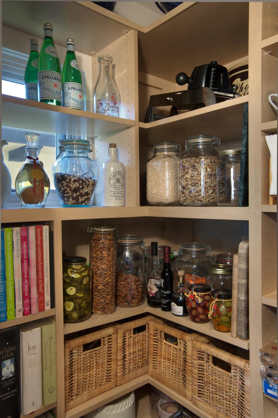 Walk-in Pantry With Glass Jars Walk-in Pantry